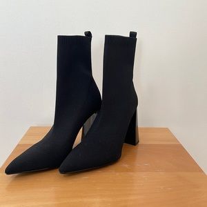 Zara black high heel booties